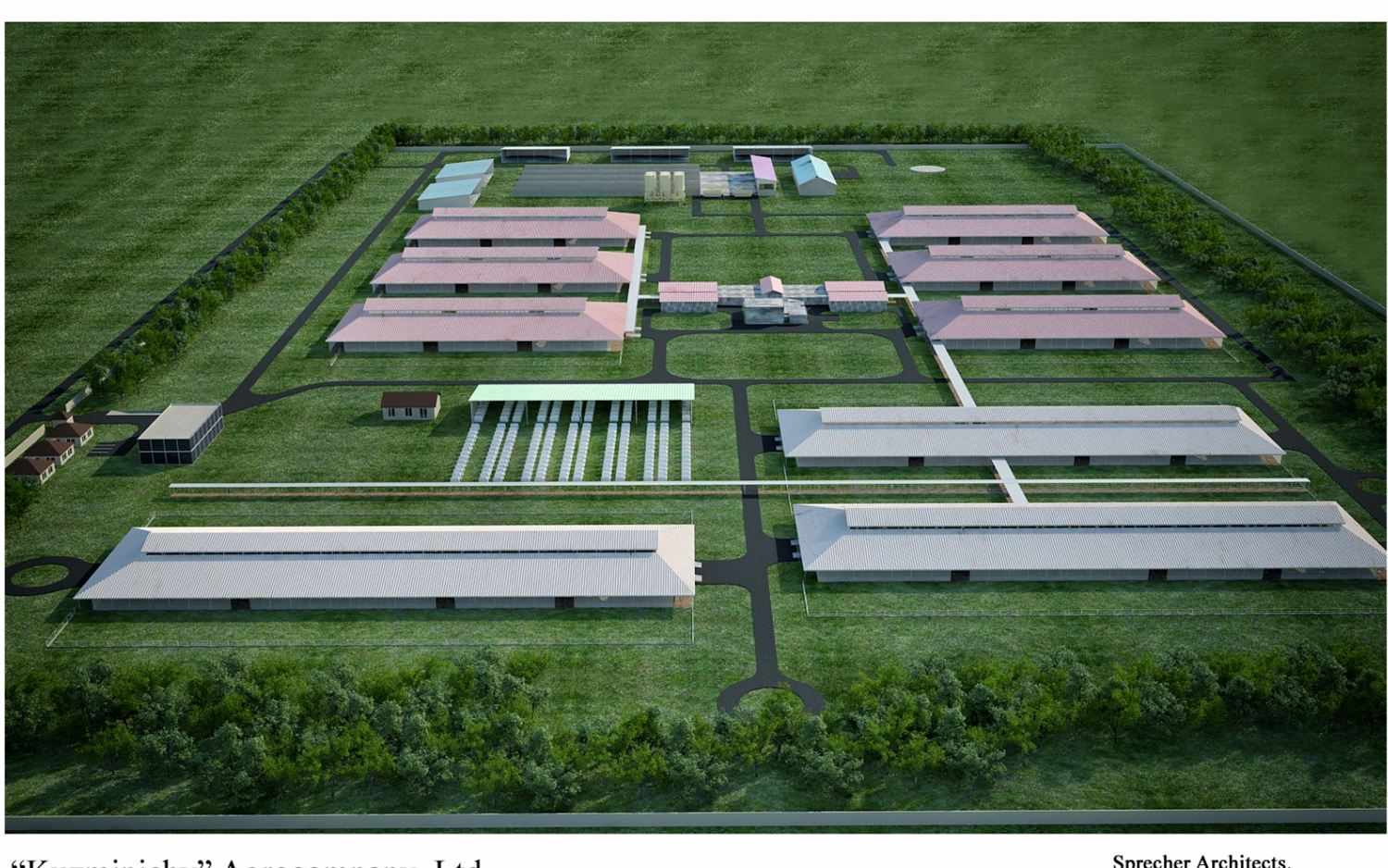 3D design of a dairy farm